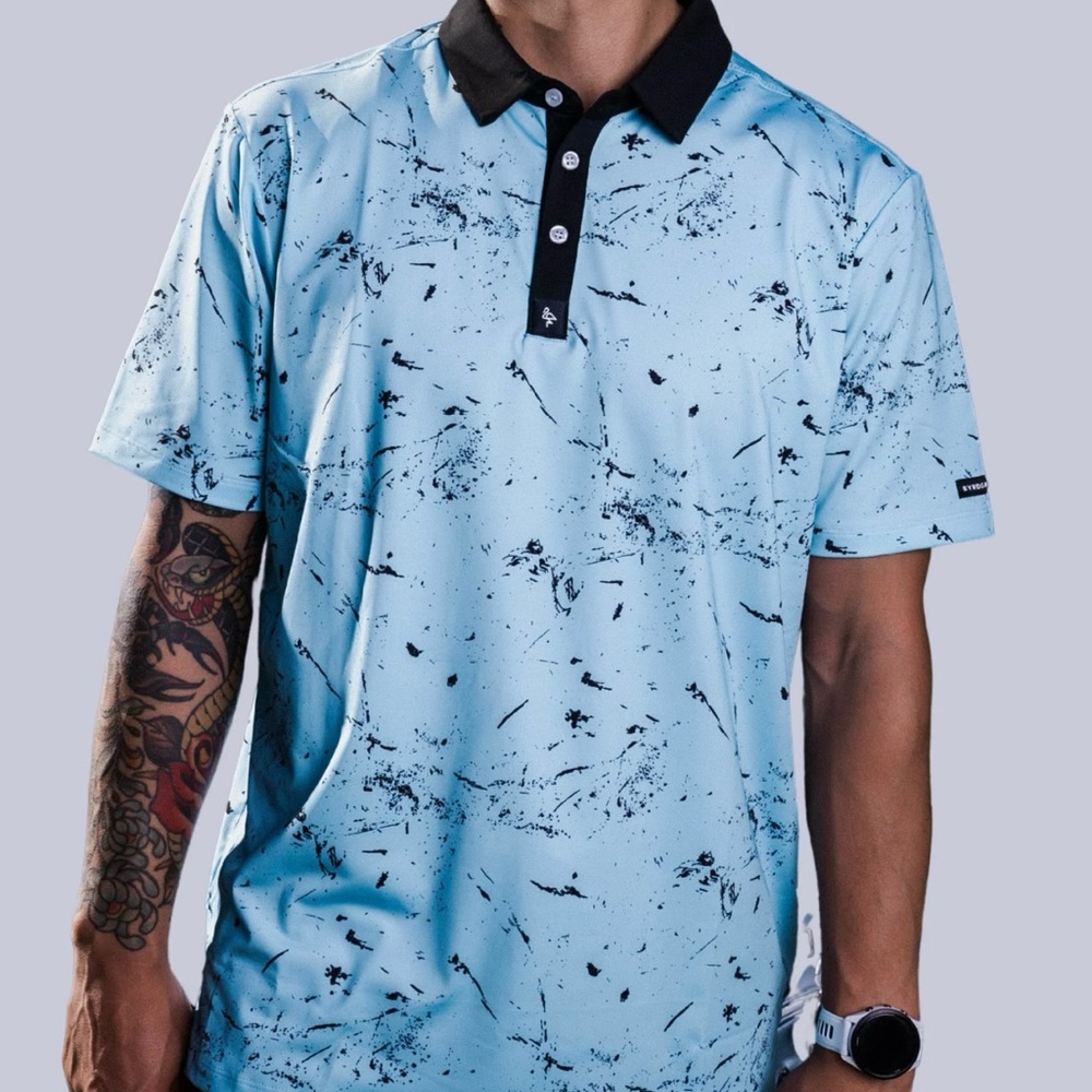 Drip Blue Golf Polo
